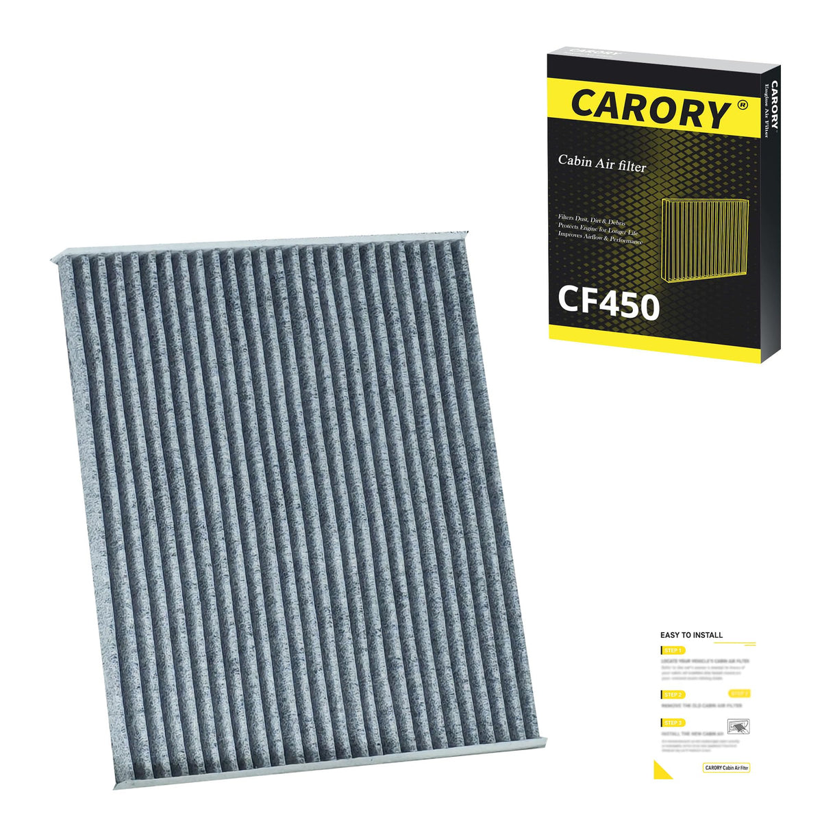 CARORY Cabin Air Filter w/Activated Carbon for Honda Accord 2003–2022, Civic 2006–2015, CR-V 2007–2016, Odyssey 2005–2017, Pilot 2009–2022, Ridgeline 2006–2025, Acura MDX 2007–2020, and More, CF134 Jansha Store