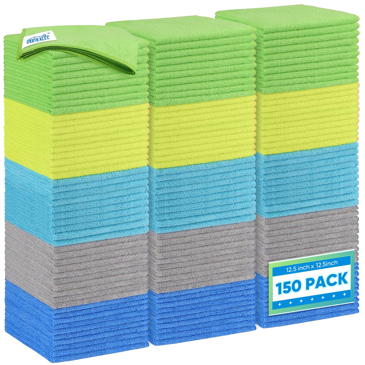 HOMEXCEL Microfiber Cleaning Cloth 12 Pack, 12.5 x 12.5 inch Microfiber Towels for Cars, Ultra Absorbent Washing Cloth, Lint Free Streak Free Cleaning Rags for Car, Kitchen, and Window (Grey) Jansha Store