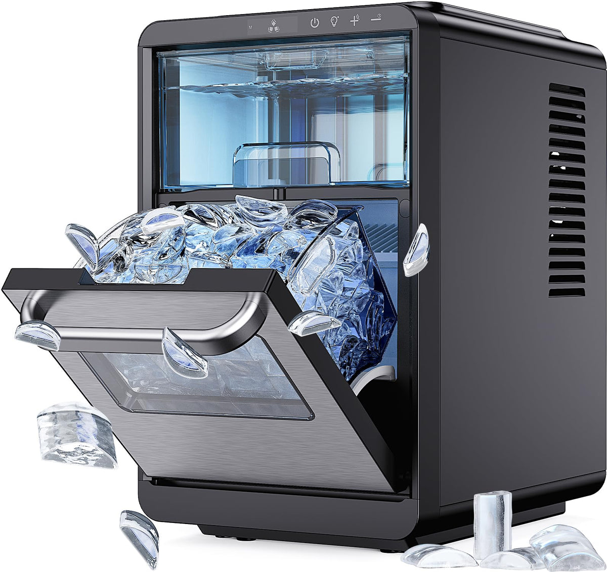 Silonn Countertop Ice Maker, Ice Makers Countertop with 2.5L Expandable Ice Basket & 1.8L Water Tank, 26Lbs/24H, 9 Bullet Ice in 6 Mins, Self-Cleaning, 2 Ice Sizes for Home Kitchen Jansha Store