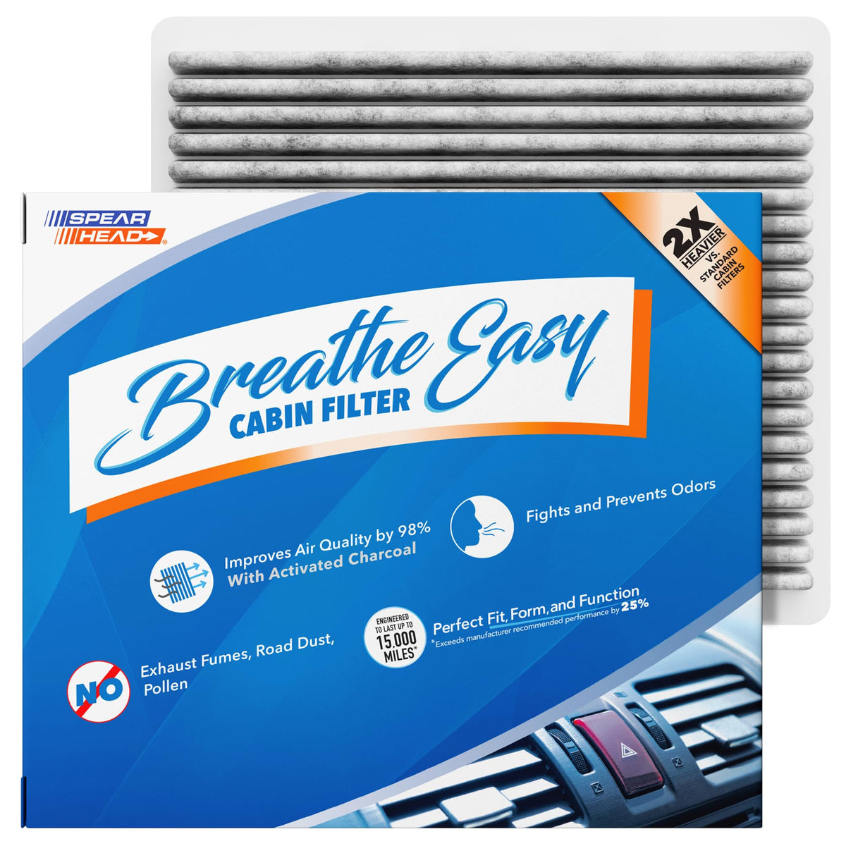 Spearhead Odor Defense Breathe Easy AC & Heater Cabin Air Filter (BE-157) Jansha Store