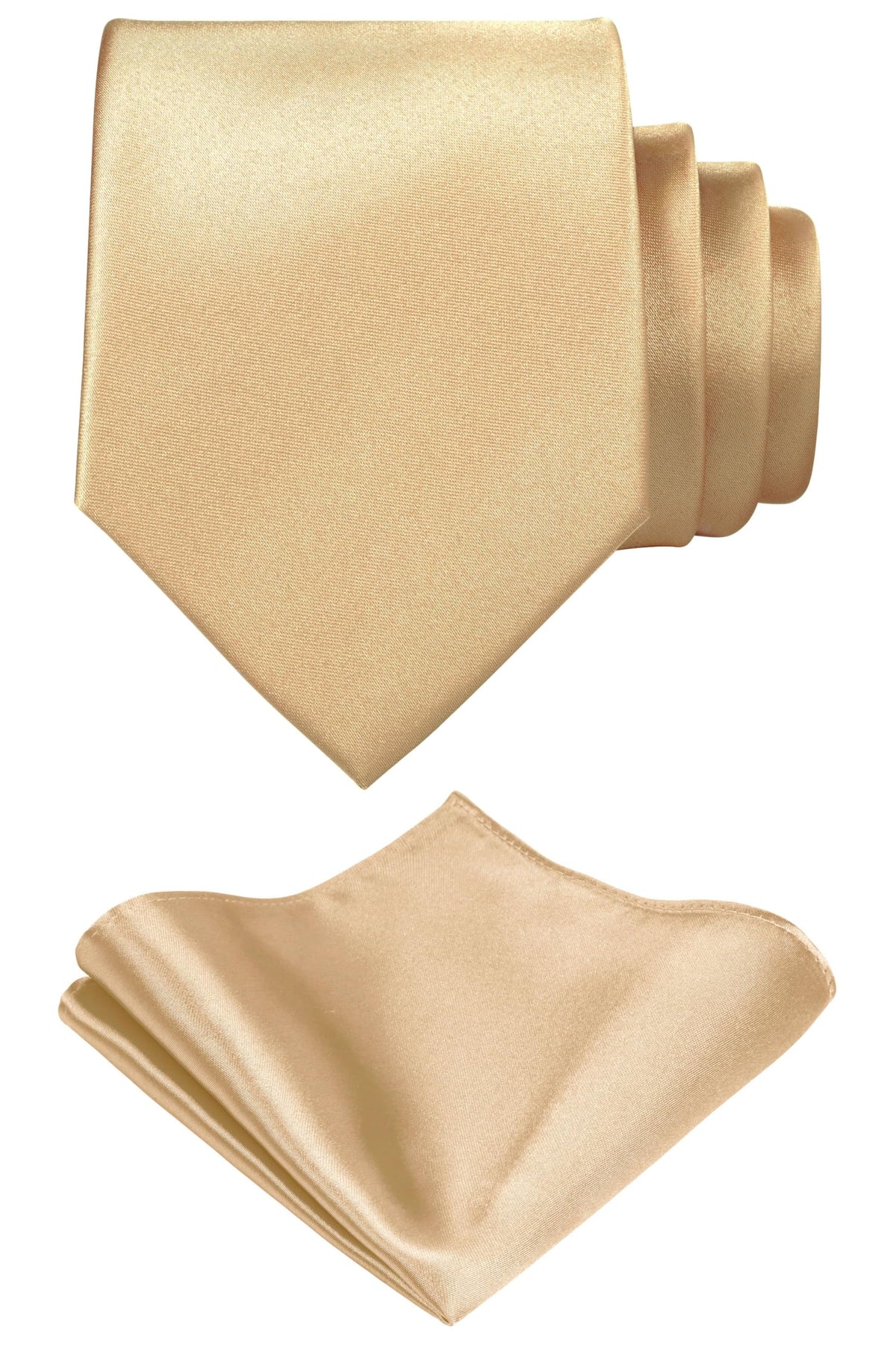 TIE G Solid Satin Woven dyed Color Formal Black Necktie and Pocket Square Sets in Gift Box Jansha Store