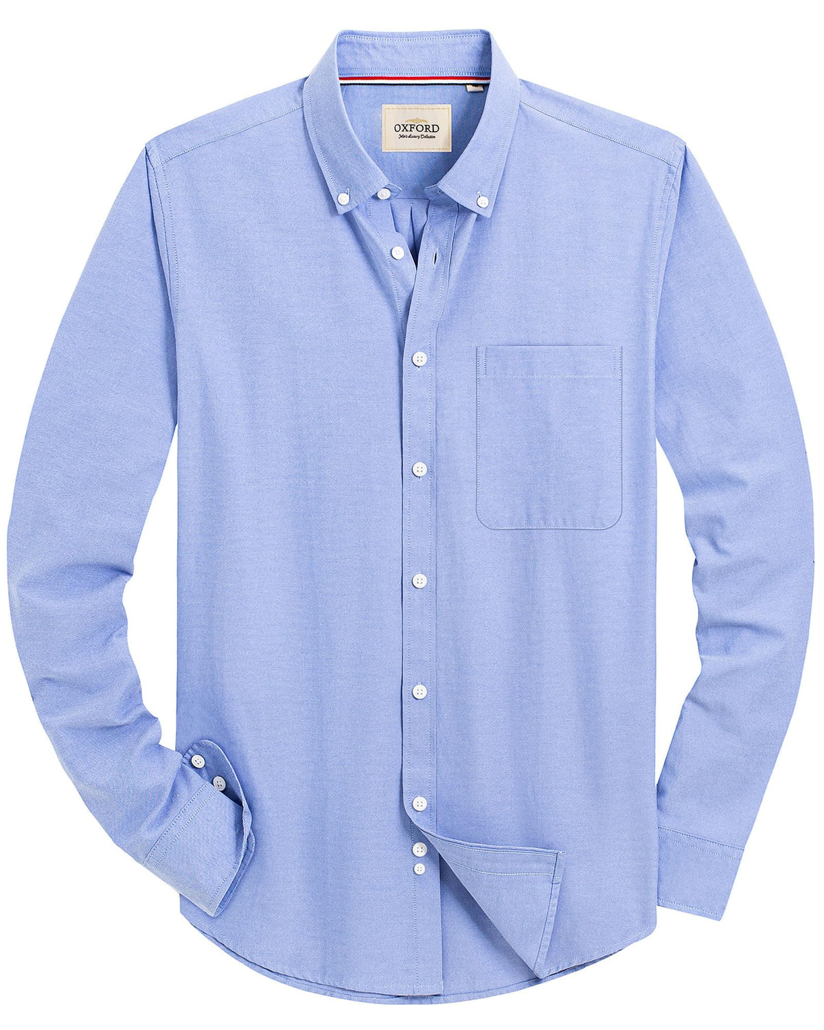 Alimens & Gentle Mens Solid Oxford Shirt Long Sleeve Dress Shirt Work Casual Button Down Shirts with Pocket Jansha Store