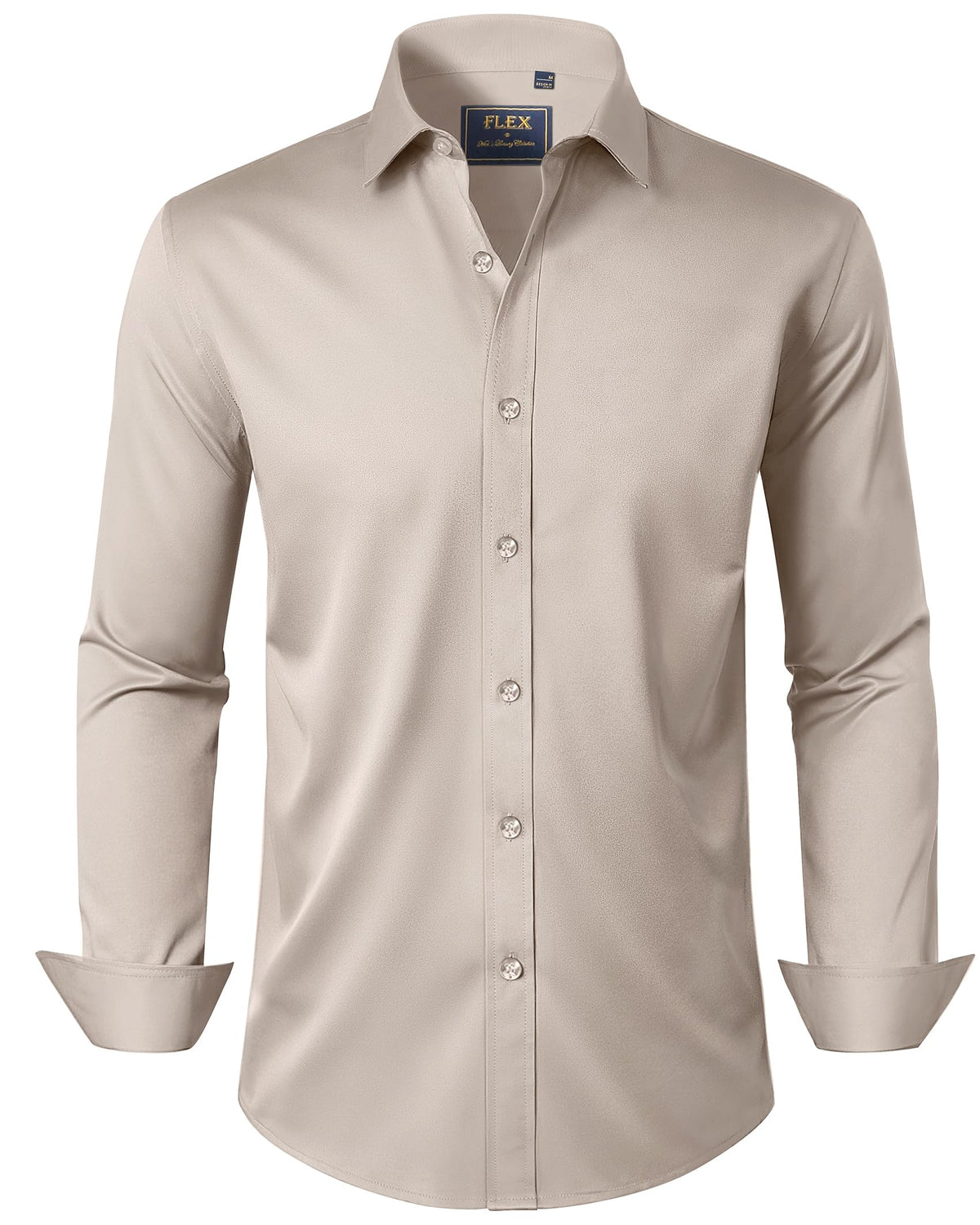 Men's long sleeve shirt shown from the back with collar detail