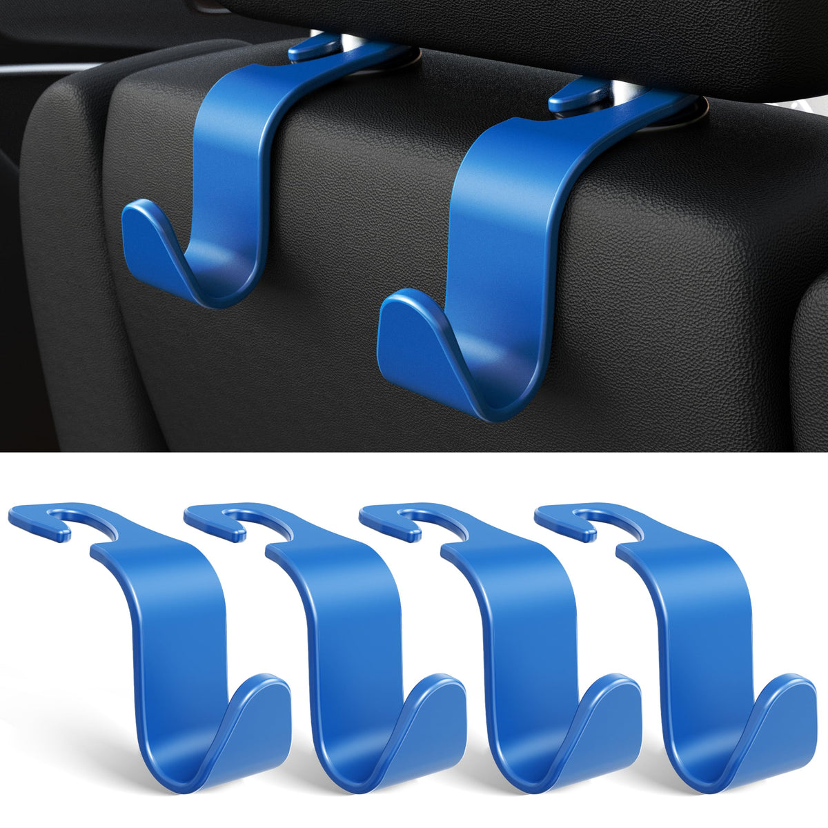 4-Pack Car Headrest Hooks Holds 55lbs Seat Storage Organizer for Bags Jansha Store