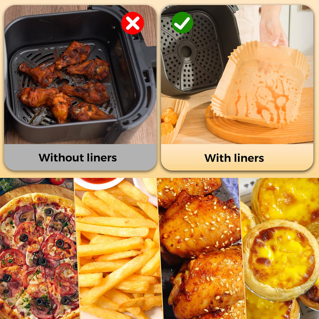 Air Fryer Liners Disposable, 100Pcs Parchment Paper 6.5" Square for 3-5QT Jansha Store