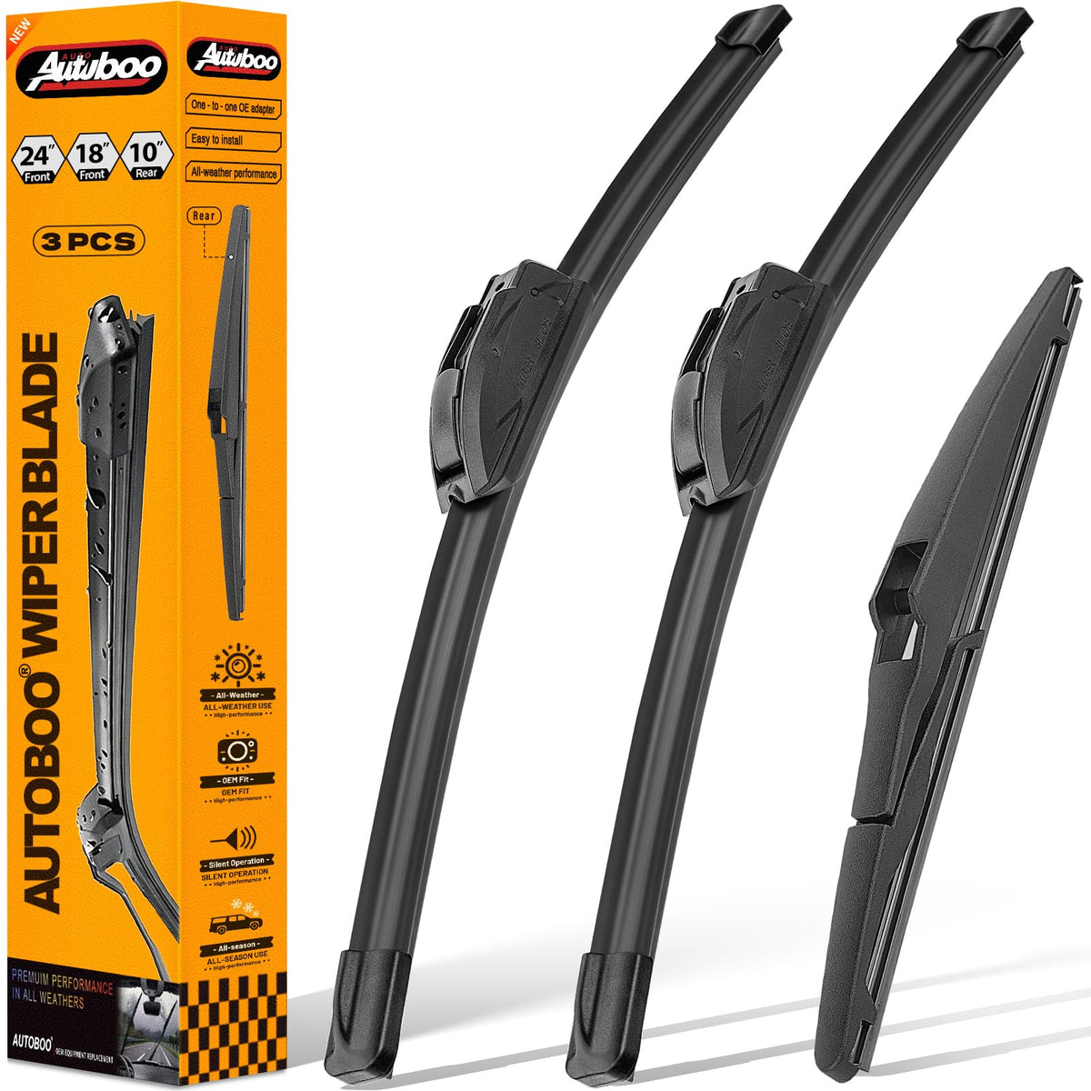 AUTOBOO Windshield Wiper Blade Replacement for Toyota RAV4 Mazda 5 Jansha Store