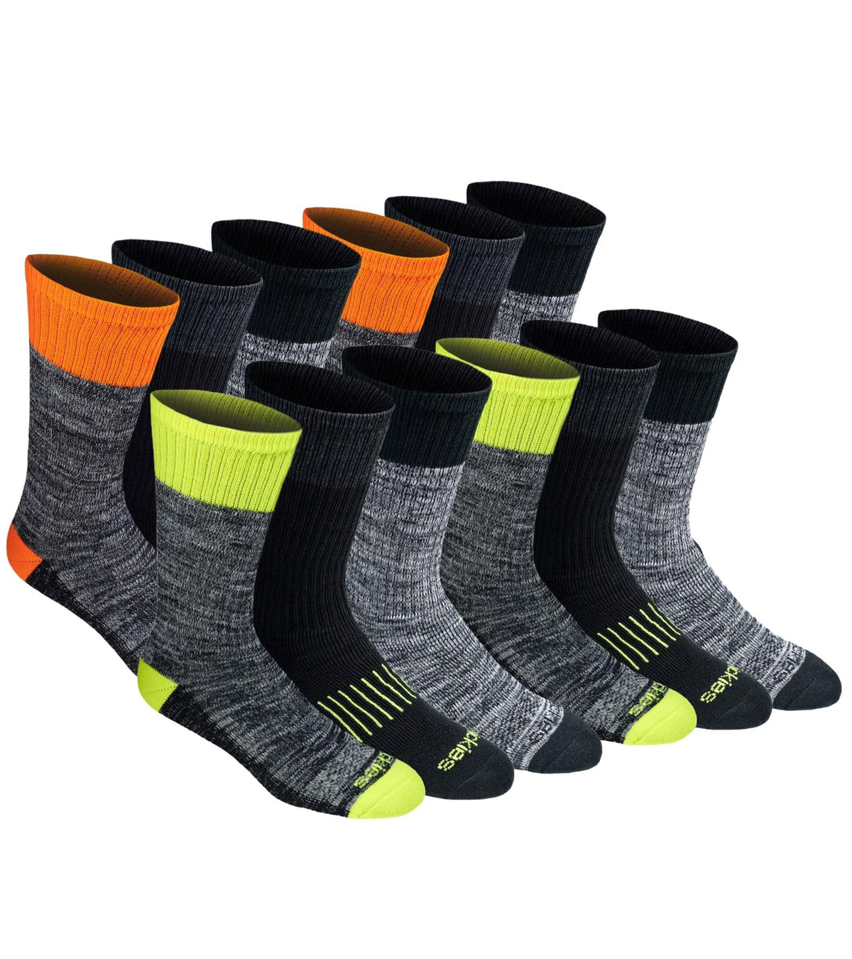 Dickies crew socks rolled into pairs, showing thickness and soft knit texture