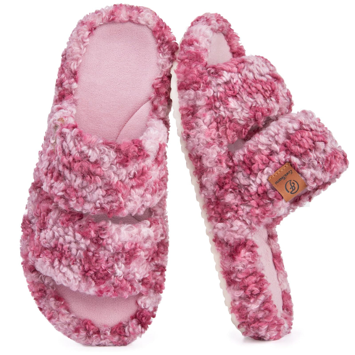 EverFoams women's fuzzy house slippers, textured upper detail