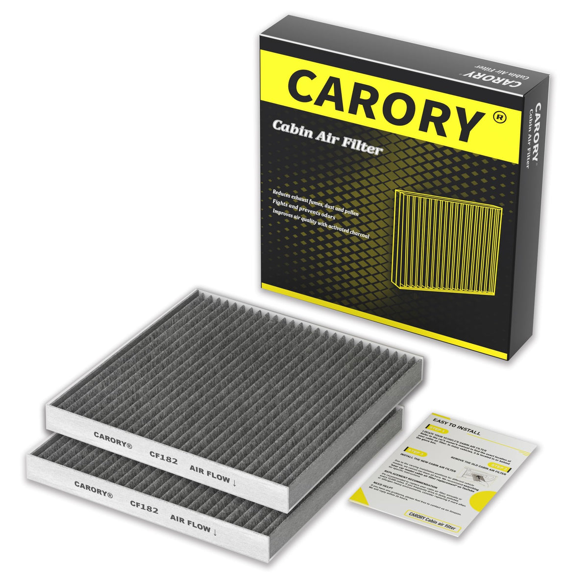 CARORY Cabin Air Filter w/Activated Carbon for Honda Accord 2003–2022, Civic 2006–2015, CR-V 2007–2016, Odyssey 2005–2017, Pilot 2009–2022, Ridgeline 2006–2025, Acura MDX 2007–2020, and More, CF134 Jansha Store