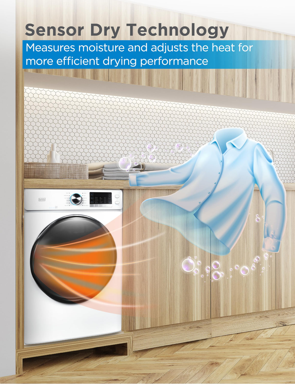 BLACK+DECKER 2.65 Cu. Ft. Portable Dryer, 8.8 lb. Capacity, BCED26, White Jansha Store
