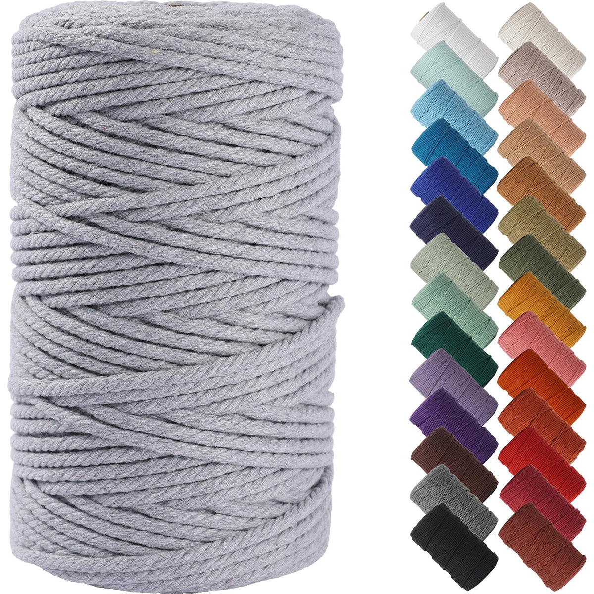 NOANTA Baby Blue Macrame Cord 3mm x 109yards, Cotton Rope Macrame Yarn Jansha Store