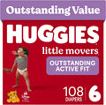 Huggies Little Movers Diapers Size 6, 108 Count (2 Packs of 54) Jansha Store