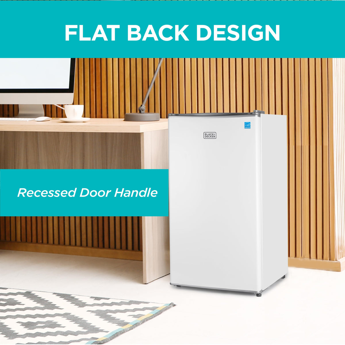 BLACK+DECKER 2.5 Cu. Ft. Compact Refrigerator, BCRK25V, Stainless Look Jansha Store
