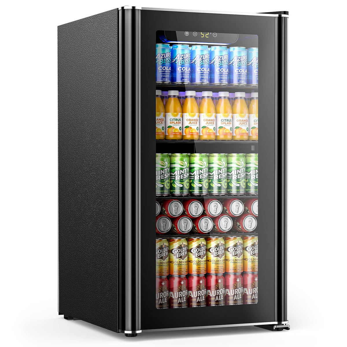 Electactic Wine Cooler 37 Bottle Freestanding Fridge with Stainless Steel Reversible Glass Door, 145 Can Beverage Refrigerator Quiet Compressor for Home Kitchen Bar, 4.5 Cu.ft Silver Jansha Store