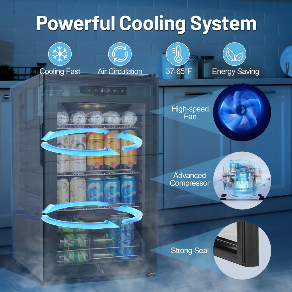 24 Inch Upgraded Dual Zone Wine and Beverage Refrigerator Cooler Jansha Store