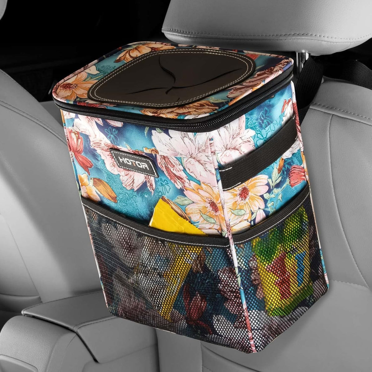 HOTOR Car Trash Can, Leakproof Car Organizer, 2-Gallon, Black Jansha Store