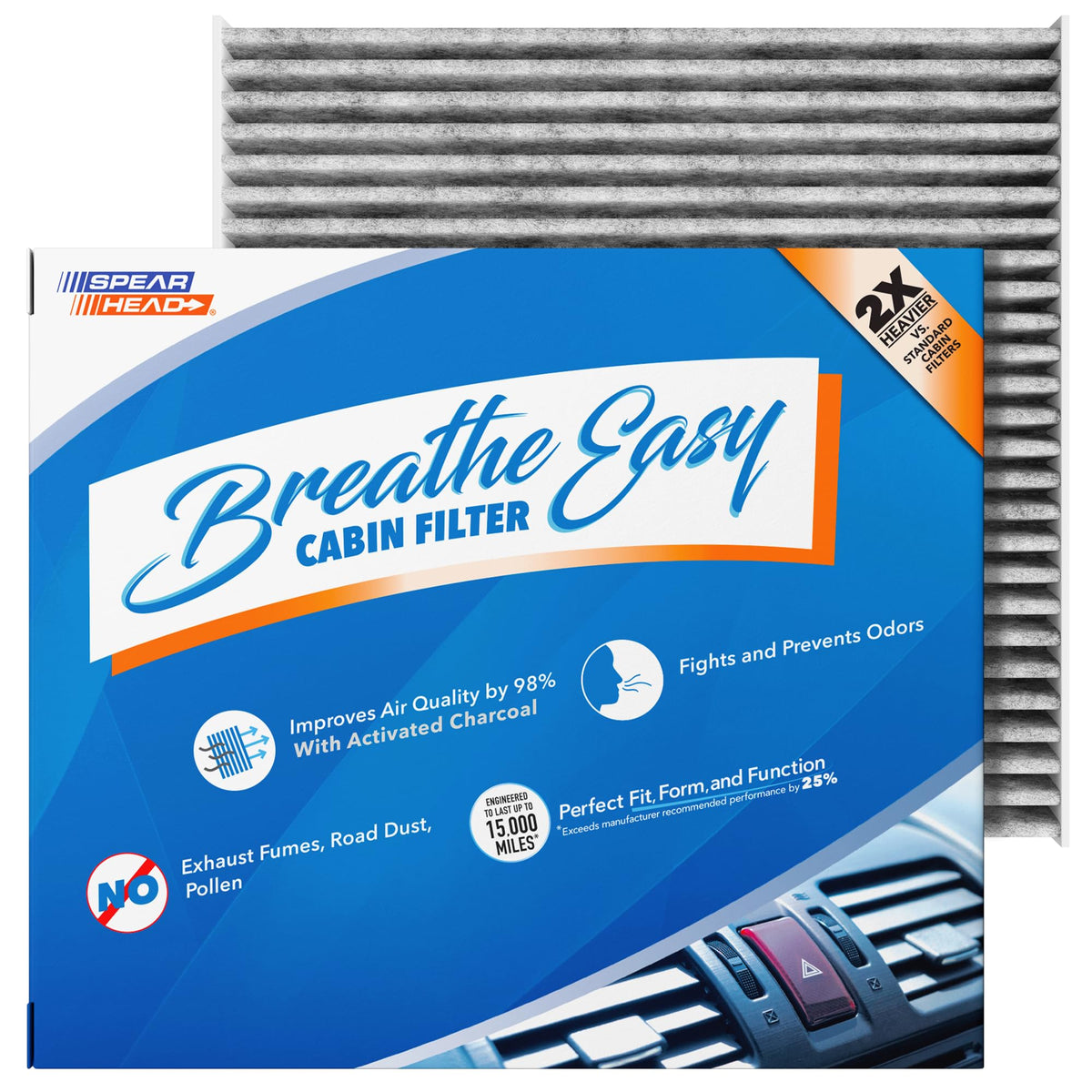 Spearhead Odor Defense Breathe Easy AC & Heater Cabin Air Filter (BE-157) Jansha Store