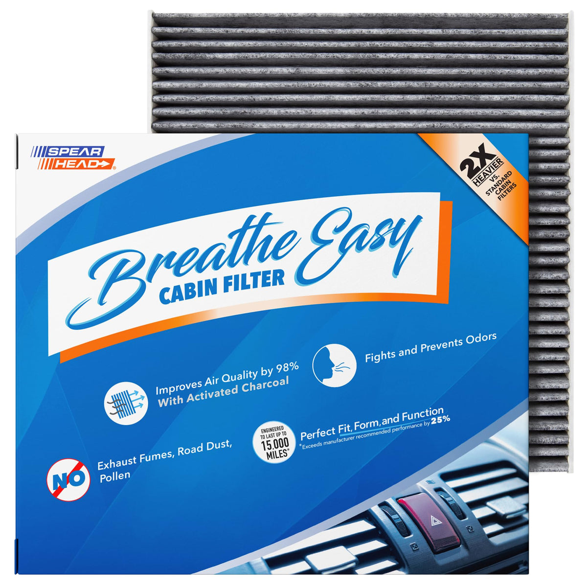 Spearhead Odor Defense Breathe Easy AC & Heater Cabin Air Filter (BE-157) Jansha Store