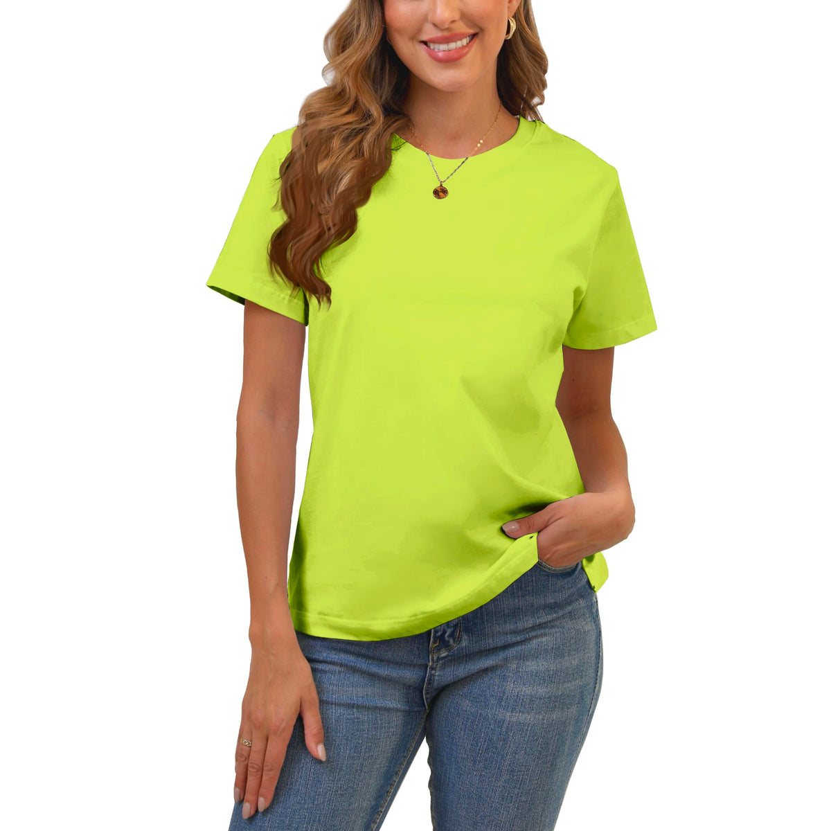 BJY Cotton Basic T Shirts for Women,Crew Neck Short Sleeve Summer Shirts(2XS-3XL, 20+ Color) Jansha Store