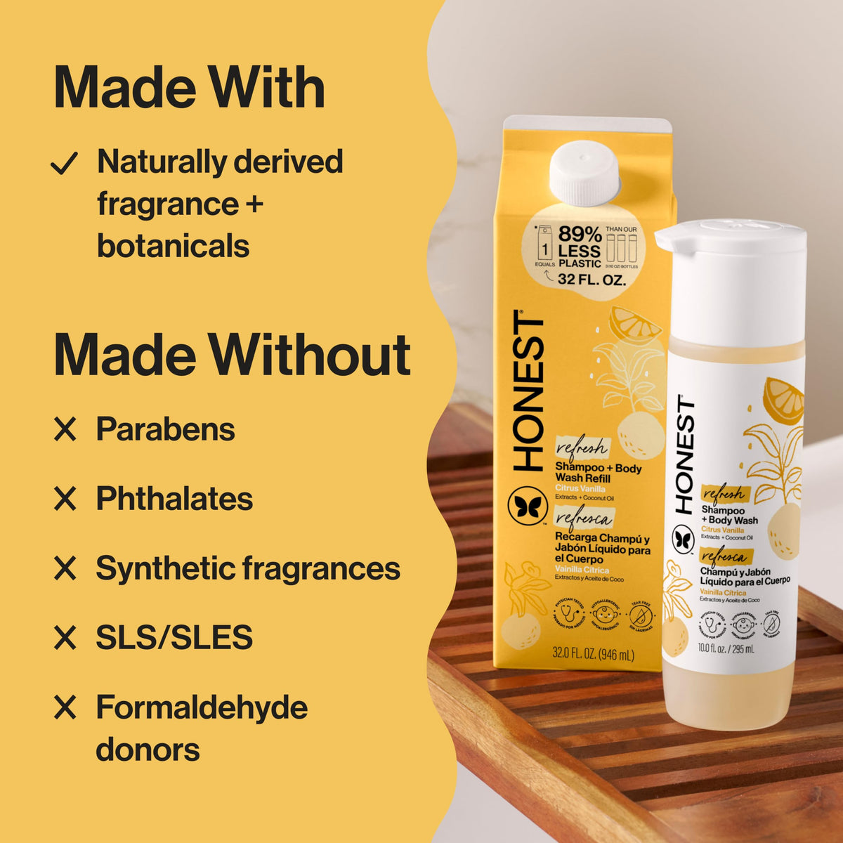 The Honest Company Shampoo & Body Wash, Tear-Free, Fragrance-Free, 10 fl oz Jansha Store