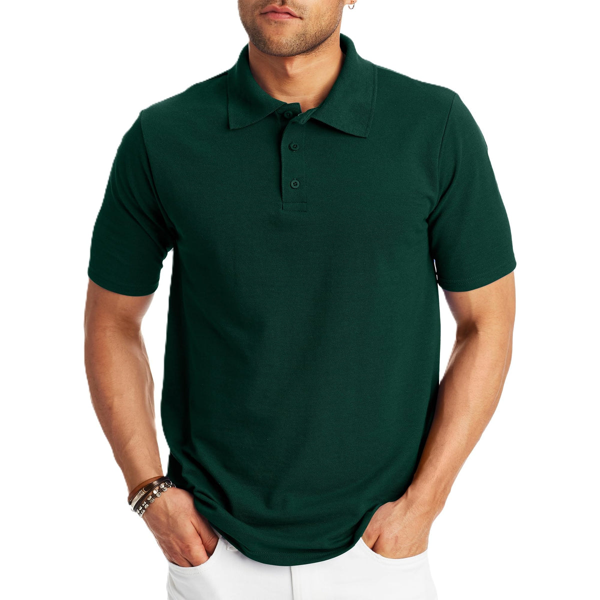Hanes Men’s X-Temp Short Sleeve Polo Shirt, Midweight Men's Shirt Jansha Store