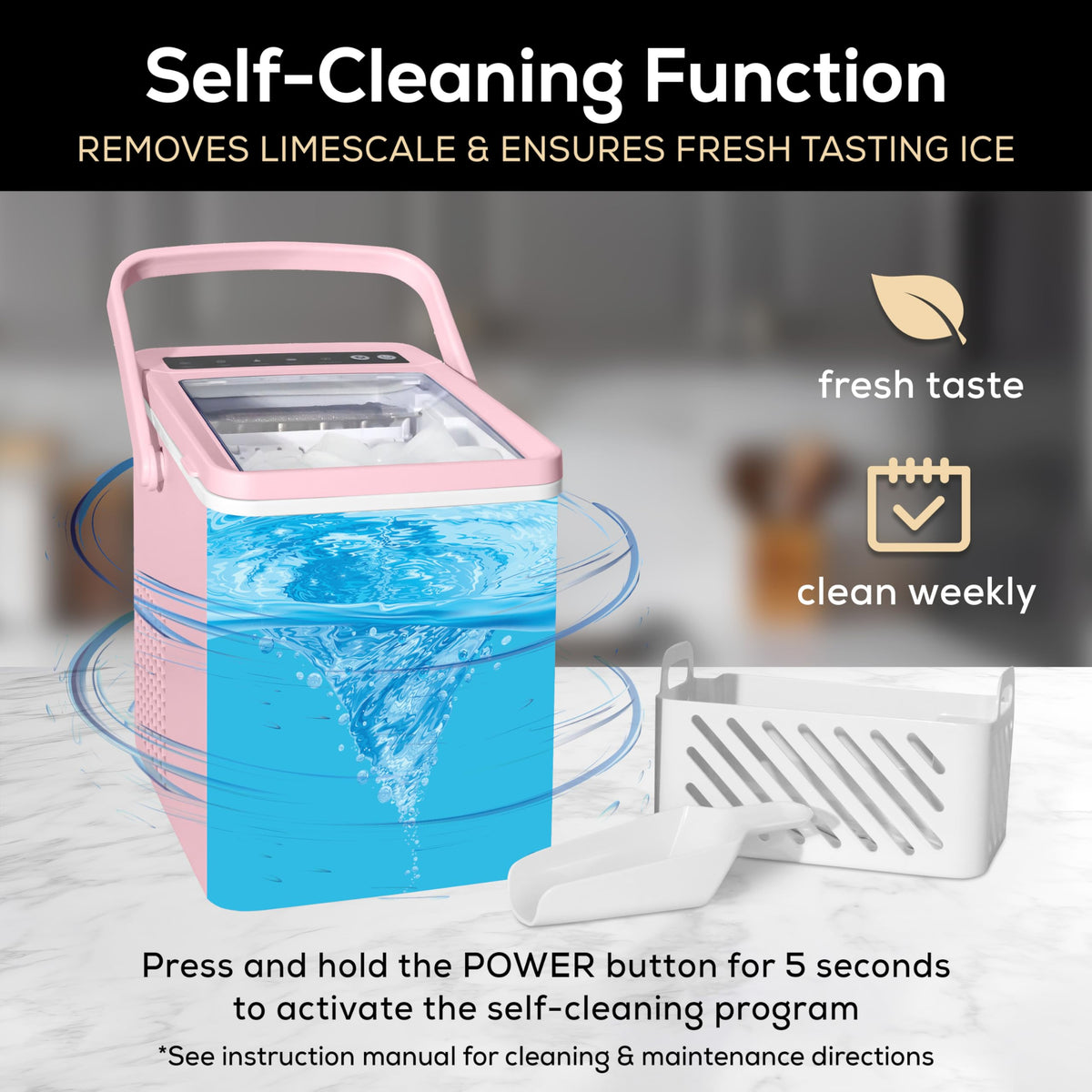 Igloo Premium Self-Cleaning Countertop Ice Maker Machine, Handled Portable Ice Maker, Produces 26 lbs. in 24 hrs. with Ice Cubes Ready in 6-8 Minutes, Comes with Ice Scoop and Basket Jansha Store