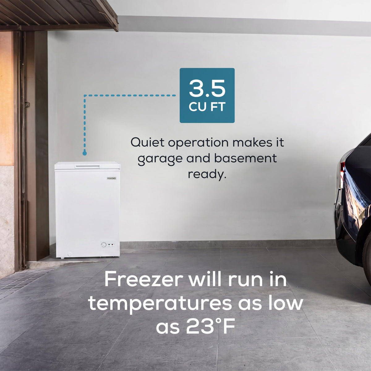 Igloo 5.0 Cu Ft Upright Deep Freezer Chest- Deep Freezer with Quick Freezing System & Adjustable Thermostat - Low Noise Freezer with Removable Basket & LED Lights for Homes, Garages & Basements- White Jansha Store