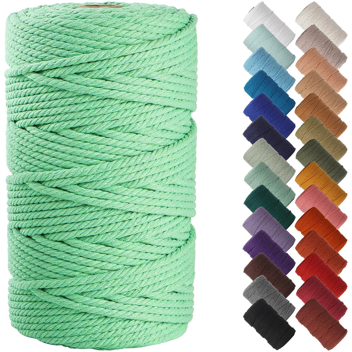 NOANTA Baby Blue Macrame Cord 3mm x 109yards, Cotton Rope Macrame Yarn Jansha Store