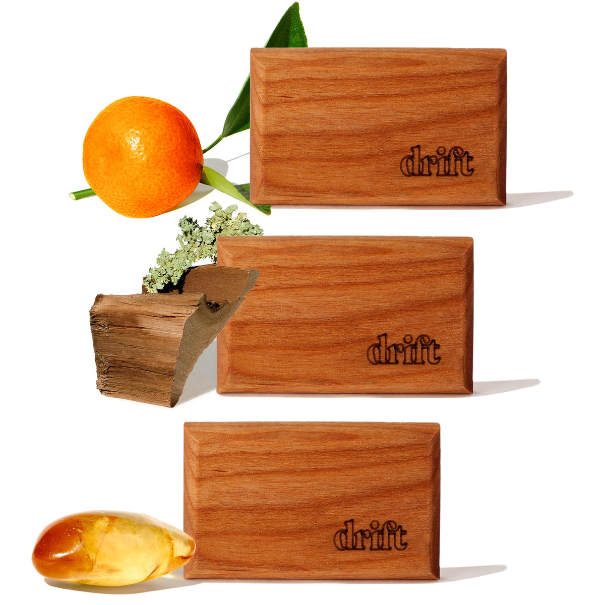 Drift Car Air Freshener - The Original Wood Air Freshener - Car Odor Eliminator - Long Lasting Scent - Essential Oils - Clean Ingredients - Amber Scent 3 Pack Refill - NO CLIP INCLUDED Jansha Store