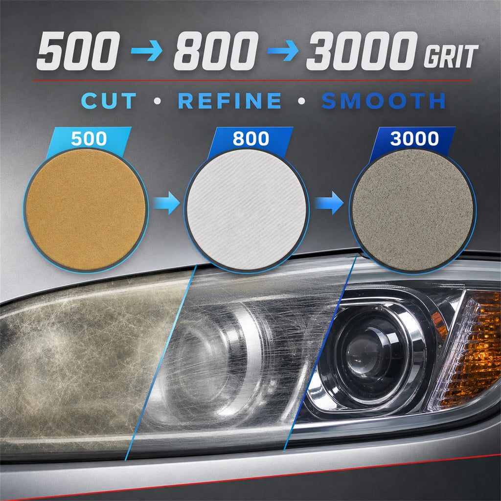 3M Ultra Headlight Restoration Kit, Contains Masking Tape, Light Sanding Discs, Wax Protectant and More, Use on Plastic Lenses Headlights, Taillights and More, Easy Heavy-Duty Restoration (39195) Jansha Store
