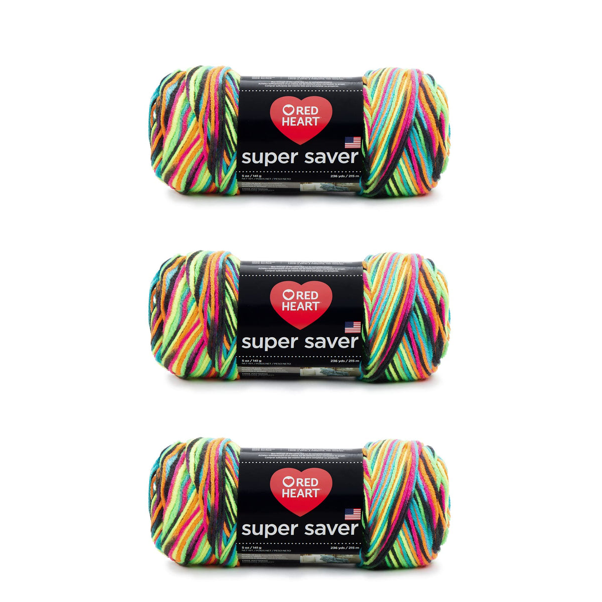 Red Heart Super Saver Yarn for Crocheting & Knitting, Medium Thyme, 3-Pack Jansha Store