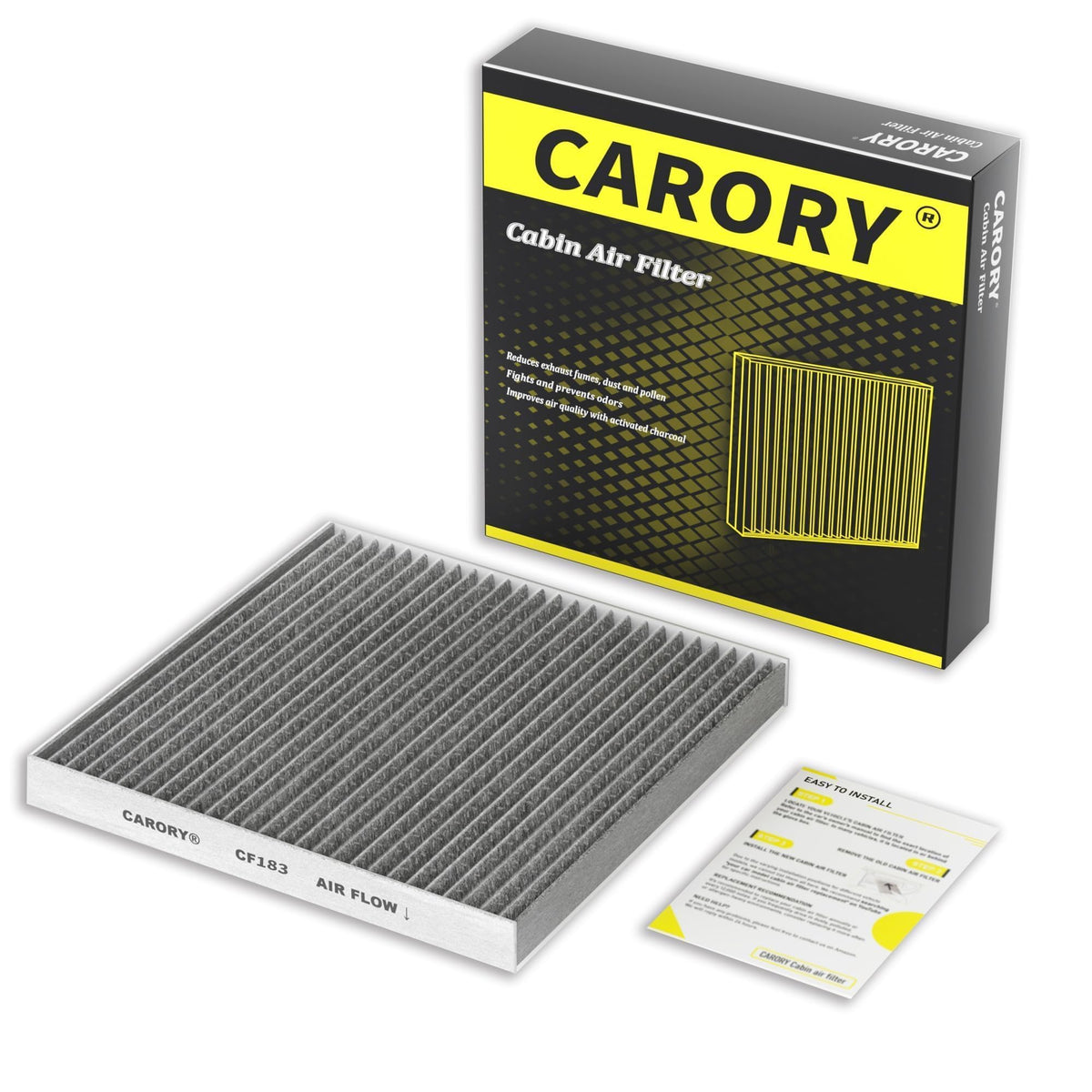 CARORY Cabin Air Filter w/Activated Carbon for Honda Accord 2003–2022, Civic 2006–2015, CR-V 2007–2016, Odyssey 2005–2017, Pilot 2009–2022, Ridgeline 2006–2025, Acura MDX 2007–2020, and More, CF134 Jansha Store