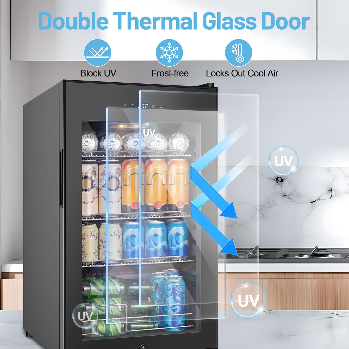 24 Inch Upgraded Dual Zone Wine and Beverage Refrigerator Cooler Jansha Store