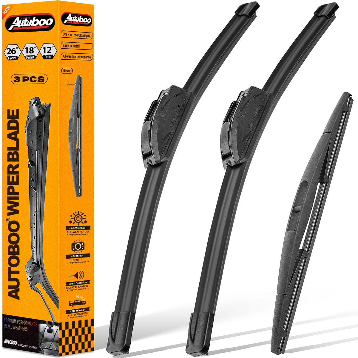 AUTOBOO Windshield Wiper Blade Replacement for Toyota RAV4 Mazda 5 Jansha Store