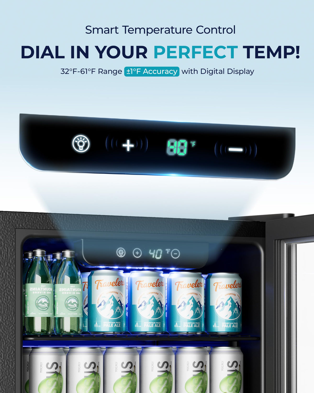 EUHOMY 130 Can Mini Fridge, Beverage Refrigerator with Glass Door, Black Jansha Store