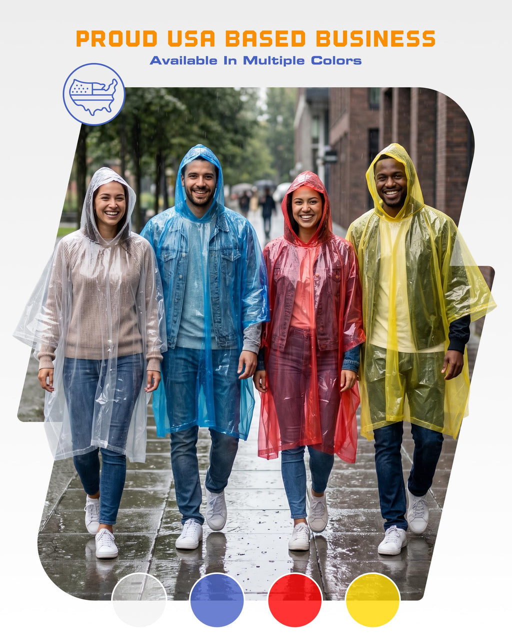 Hagon PRO Disposable Rain Ponchos for Adults, Hooded Poncho, Family 5 Pack Jansha Store