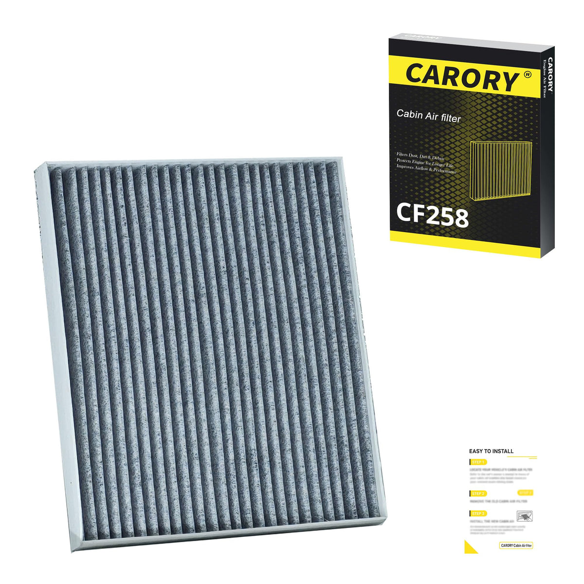 CARORY Cabin Air Filter w/Activated Carbon for Honda Accord 2003–2022, Civic 2006–2015, CR-V 2007–2016, Odyssey 2005–2017, Pilot 2009–2022, Ridgeline 2006–2025, Acura MDX 2007–2020, and More, CF134 Jansha Store