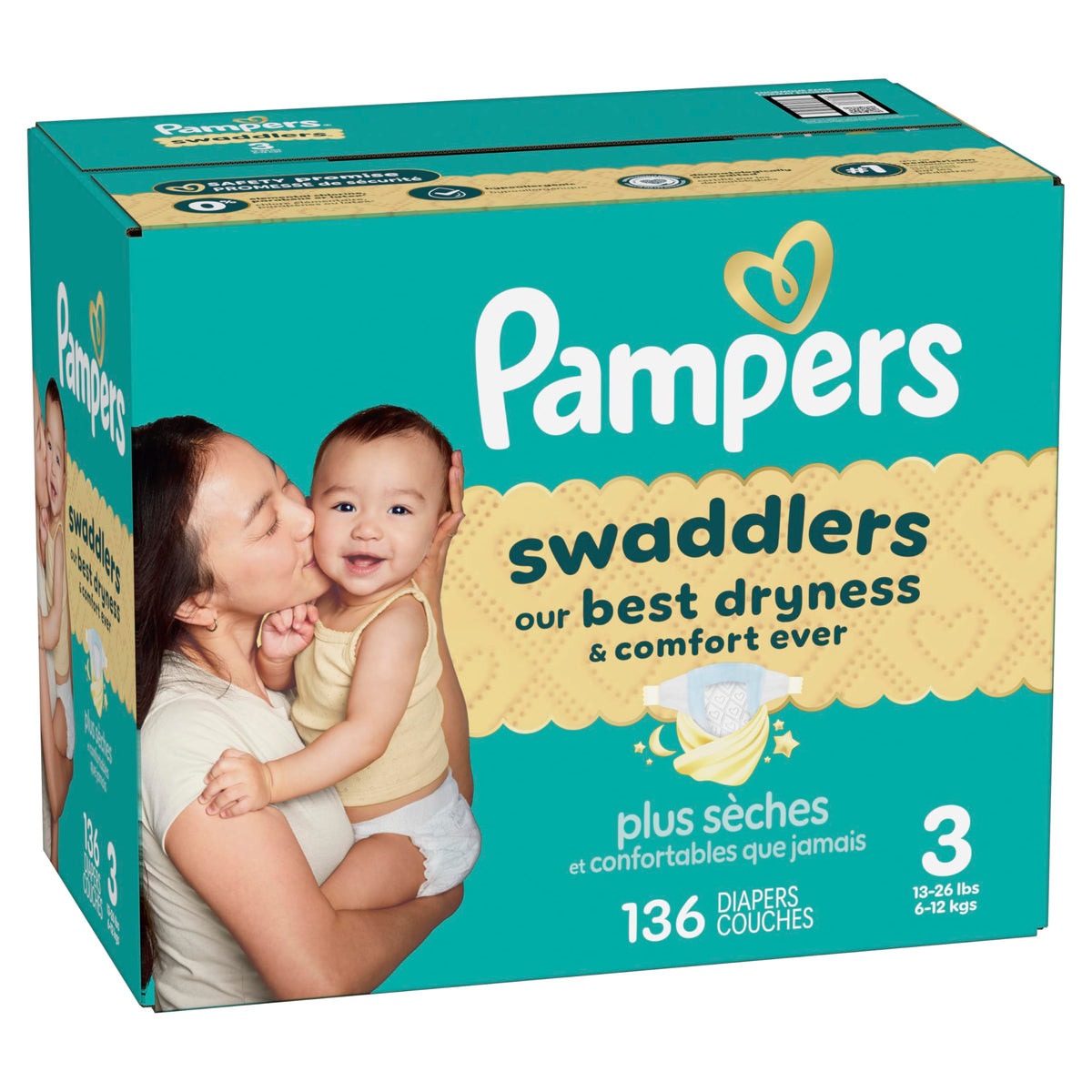 Swaddlers Diapers, Size 4 (15-34 lbs), 150 Count, Fragrance Free, Hypoallergenic, Absorbent, Pediatrician Recommended, Skin Safe Jansha Store