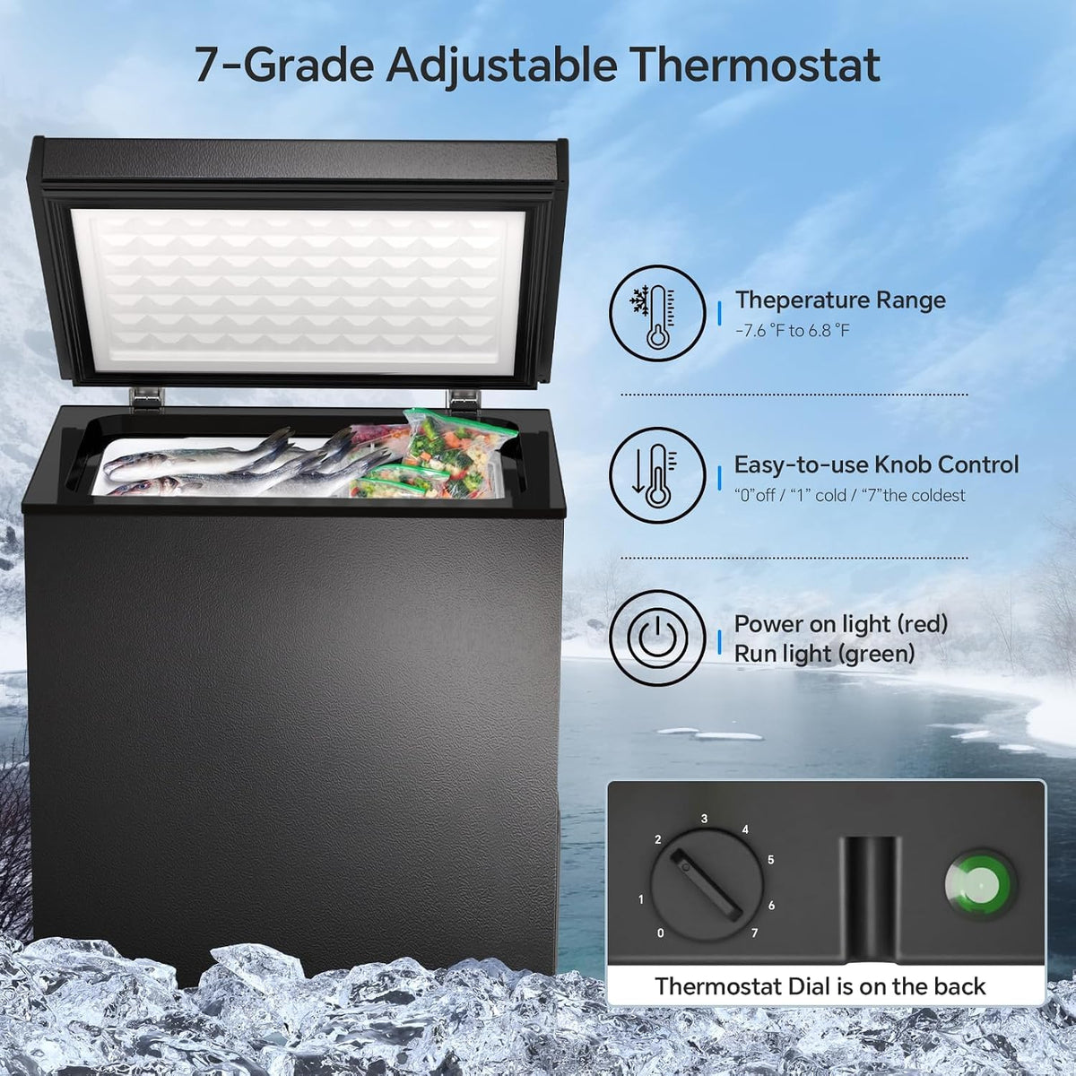 Kismile 7.0 Cubic Feet Chest Freezer, Deep Freezer for Home, White Jansha Store