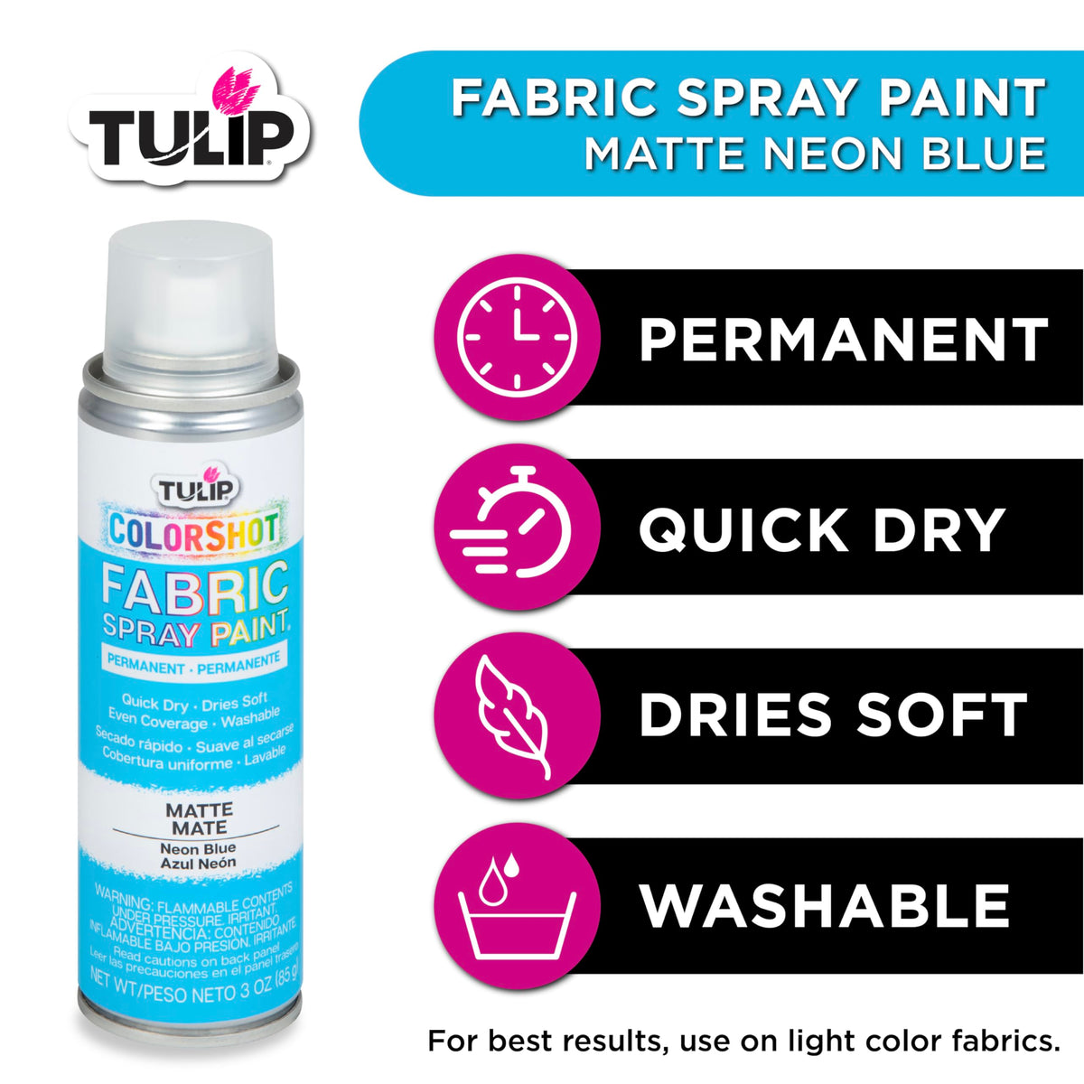 TULIP ColorShot Fabric Spray Paint, Black, 3 oz Jansha Store