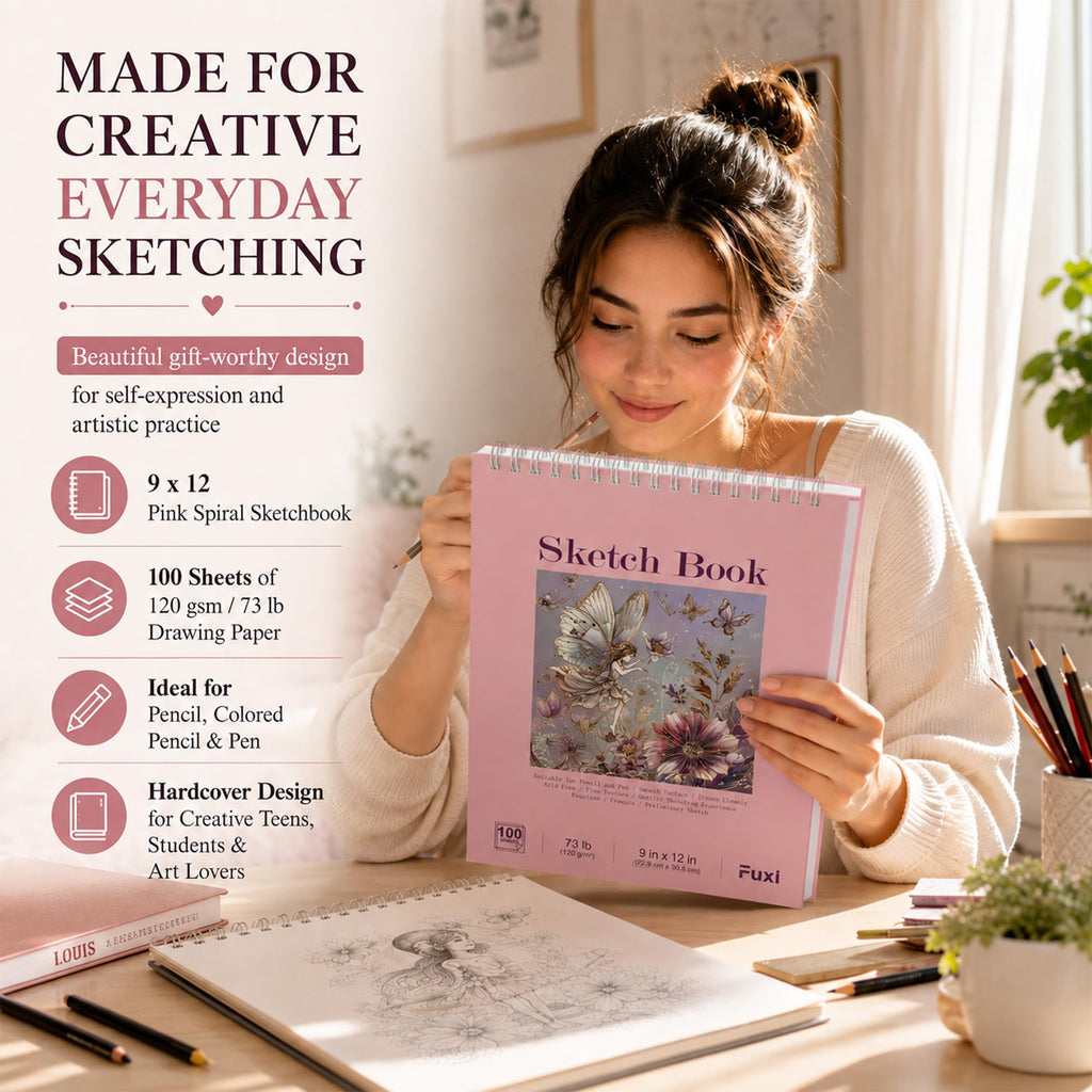 Fuxi Coloring Book & Sketchbook Set, 2-Pack, 9 x 12 in Jansha Store