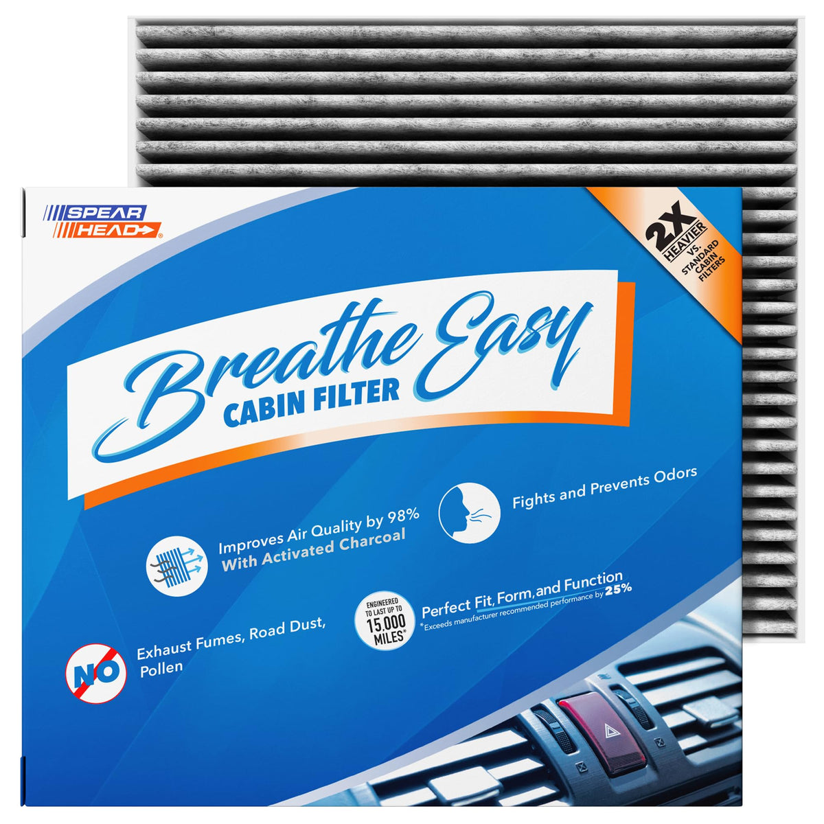 Spearhead Odor Defense Breathe Easy AC & Heater Cabin Air Filter (BE-157) Jansha Store