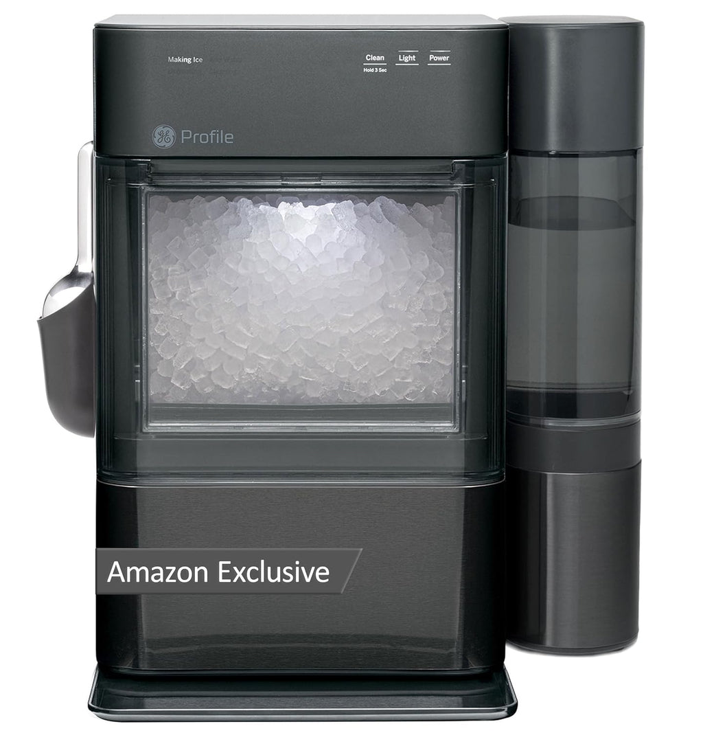 GE Profile Opal Ultra, Countertop Nugget Ice Maker, 1 Gal XL Side Tank, *Amazon Exclusive*, 38 lbs/Day, Pebble Pellet Crushed Ice Machine, WiFi Black Stainless Steel Jansha Store