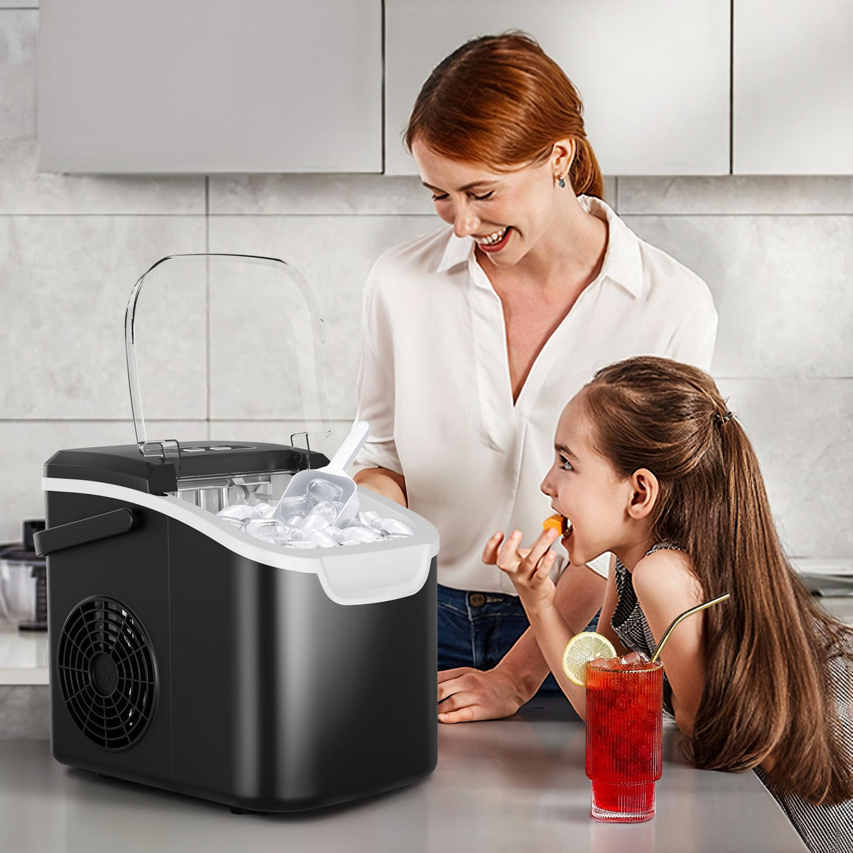 Crzoe Countertop Ice Maker, 26Lbs/24H, 2 Sizes of Ice, Self-Cleaning,Green Jansha Store