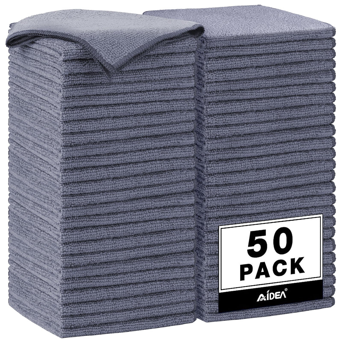 AIDEA Microfiber Cleaning Cloth-50PK, Microfiber Towels for Cars, 12"×12" Jansha Store