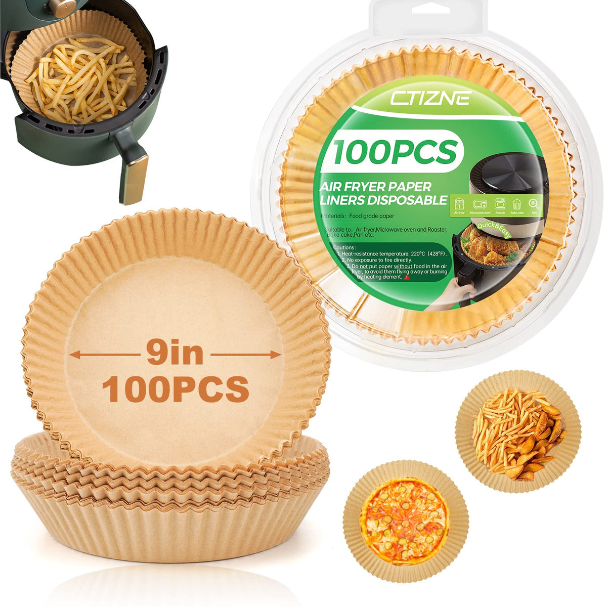 Air Fryer Liners Disposable, 100Pcs Parchment Paper 6.5" Square for 3-5QT Jansha Store