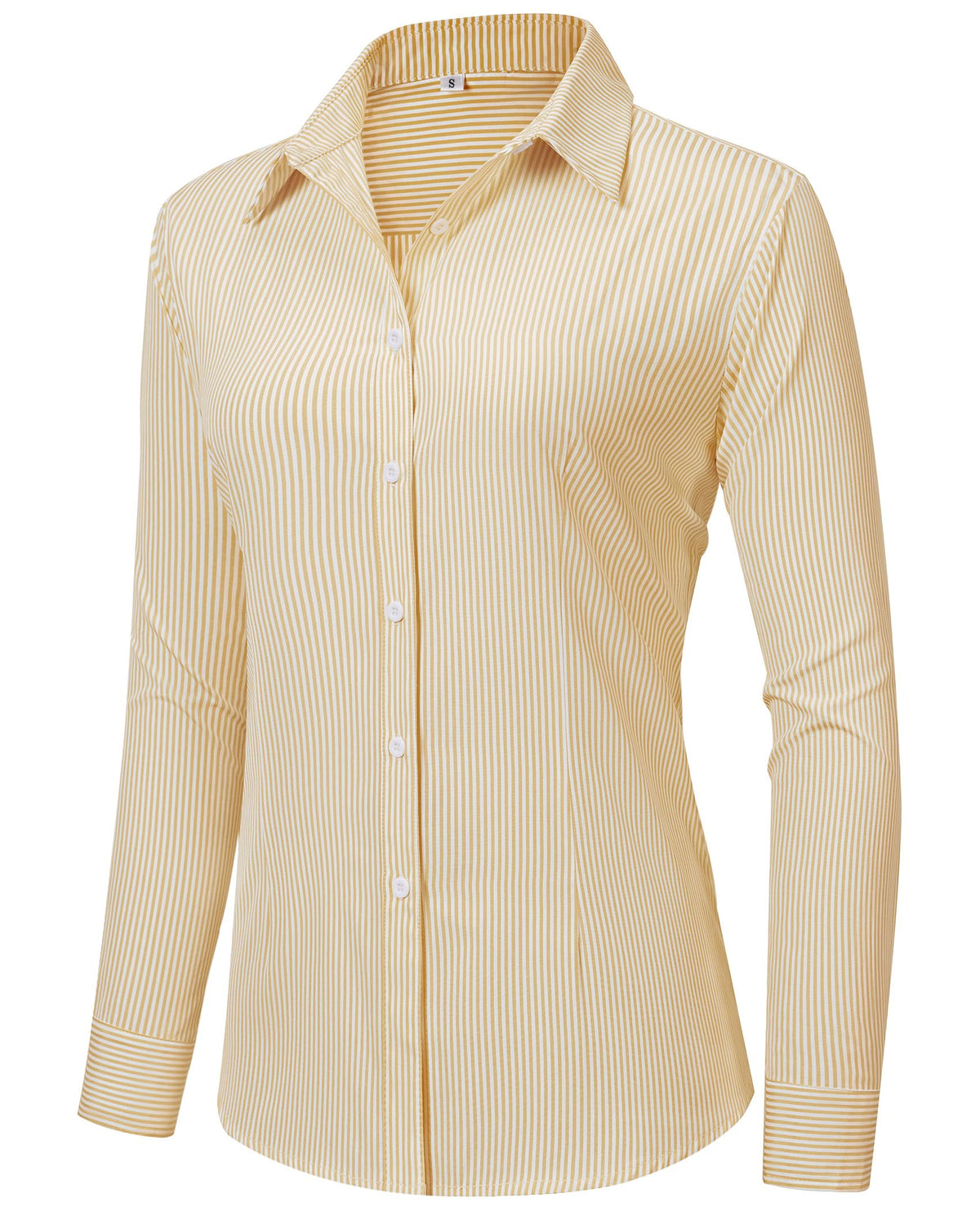 siliteelon Womens Classic-Fit Dress Shirts Long Sleeve Button Down Wrinkle-Free Stretch Solid Casual Work Office Blouse Top Jansha Store