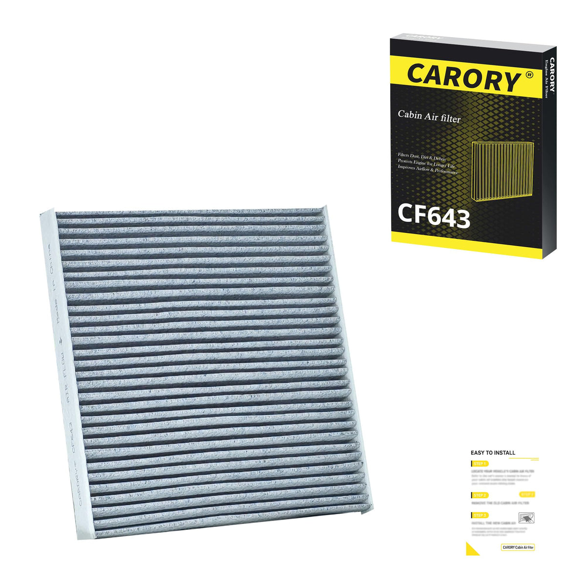 CARORY Cabin Air Filter w/Activated Carbon for Honda Accord 2003–2022, Civic 2006–2015, CR-V 2007–2016, Odyssey 2005–2017, Pilot 2009–2022, Ridgeline 2006–2025, Acura MDX 2007–2020, and More, CF134 Jansha Store