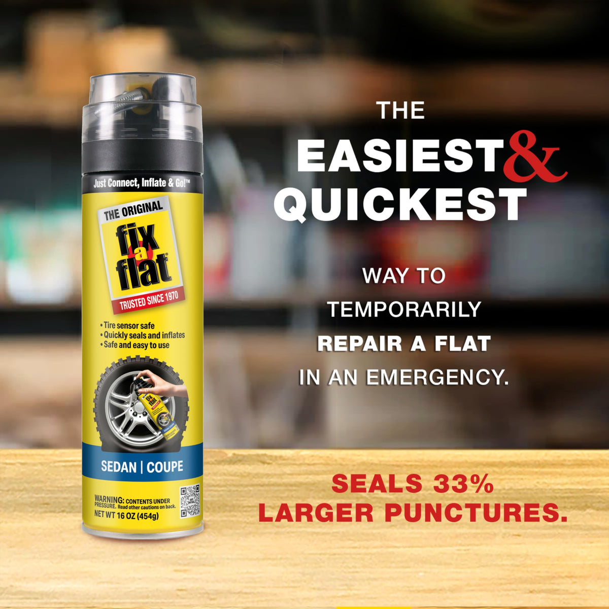 Fix-A-Flat S60420 Aerosol Emergency Flat Tire Repair and Inflator, for Standard Tires, Eco-Friendly Formula, Universal Fit for All Cars, 16 oz. (Pack of 1) Jansha Store