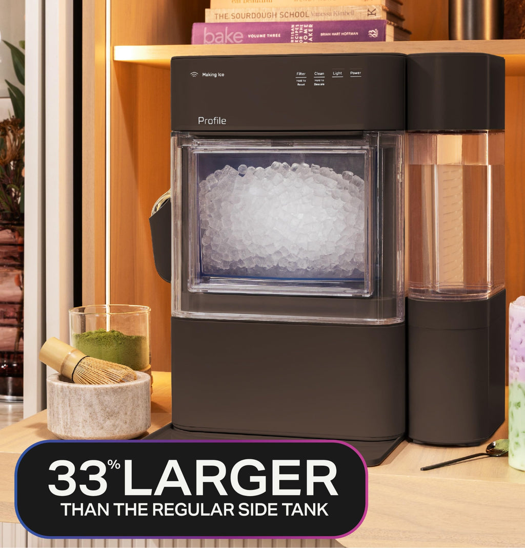 GE Profile Opal Ultra, Countertop Nugget Ice Maker, 1 Gal XL Side Tank, *Amazon Exclusive*, 38 lbs/Day, Pebble Pellet Crushed Ice Machine, WiFi Black Stainless Steel Jansha Store